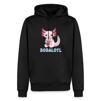 Bobalotl Pun Design for Axolotl Lovers - Men’s Premium Organic Hoodie - black - Front - Nico (187cm)