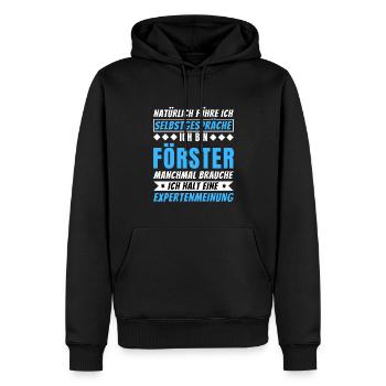 Ich führe Selbstgespräche - Förster Edition - Männer Premium Bio Hoodie - Schwarz - Vorne - Nico (187cm)