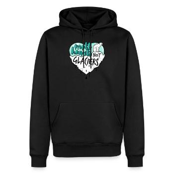 Herzen schmelzen, keine Gletscher - Männer Premium Bio Hoodie - Schwarz - Vorne - Nico (187cm)
