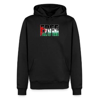Palestine libre - Sweat à capuche Premium bio Homme - noir - Devant - Nico (187cm)