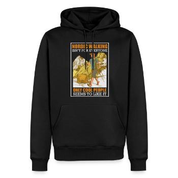 Courir l’aventure dans la nature - Sweat à capuche Premium bio Homme - noir - Devant - Nico (187cm)