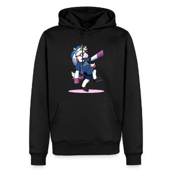 Licorne supporter équipe de france coupe du monde - Sweat à capuche Premium bio Homme - noir - Devant - Nico (187cm)