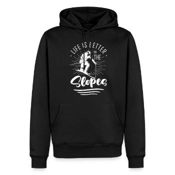 Wintersport Skiurlaub Sport Abfahrt - Männer Premium Bio Hoodie - Schwarz - Vorne - Nico (187cm)