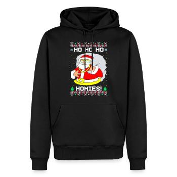 Ho Ho Homies Ugly Weihnachten - Männer Premium Bio Hoodie - Schwarz - Vorne - Nico (187cm)