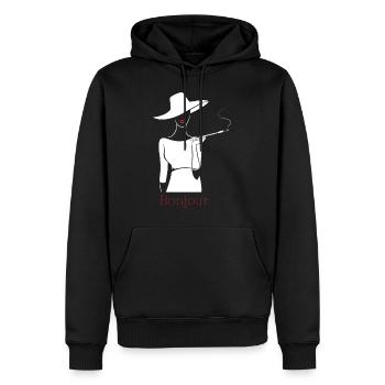 bonjour Tshirt - T-shirt Salut Français - Sweat à capuche Premium bio Homme - noir - Devant - Nico (187cm)