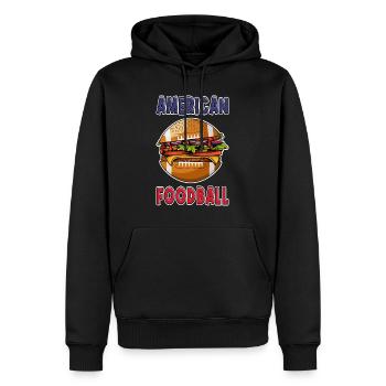 American Football Burger Hamburger Cartoon Fan - Männer Premium Bio Hoodie - Schwarz - Vorne - Nico (187cm)