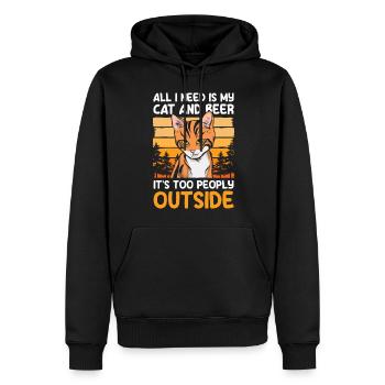 Chats Yeux de chat Tigre Chat sauvage - Sweat à capuche Premium bio Homme - noir - Devant - Nico (187cm)
