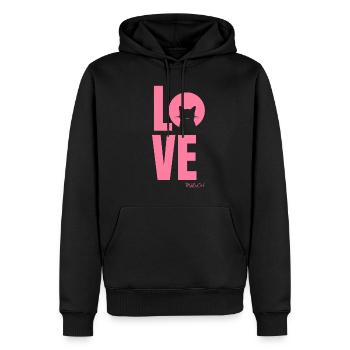 Love - Zeige der ganzen Welt deine Liebe zu Katzen - Männer Premium Bio Hoodie - Schwarz - Vorne - Nico (187cm)
