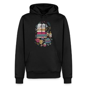 Wie man hygge wie ein Katzen-T-Shirt - Männer Premium Bio Hoodie - Schwarz - Vorne - Nico (187cm)