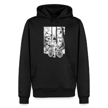 Chemise de motard élégante pour les aventuriers urbains - Sweat à capuche Premium bio Homme - noir - Devant - Nico (187cm)