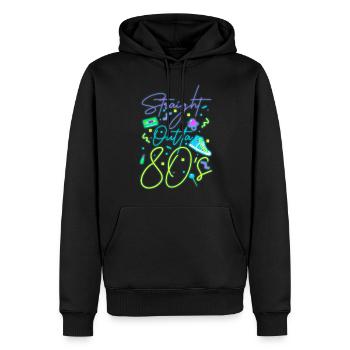 80er Leuchtreklame - Männer Premium Bio Hoodie - Schwarz - Vorne - Nico (187cm)