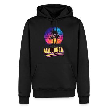 Majorque Espagne Île d’été Palmiers Beach Party - Sweat à capuche Premium bio Homme - noir - Devant - Nico (187cm)
