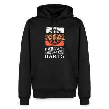 Fléchettes, jeu de fléchettes, jeu de fléchettes, fléchettes, joueurs de fléchettes - Sweat à capuche Premium bio Homme - noir - Devant - Nico (187cm)
