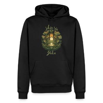 Art japonais du Shinrin Yoku ou bain de forêt - Sweat à capuche Premium bio Homme - noir - Devant - Nico (187cm)