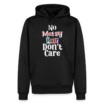 Glatze Platte Haarausfall Bart - Männer Premium Bio Hoodie - Schwarz - Vorne - Nico (187cm)