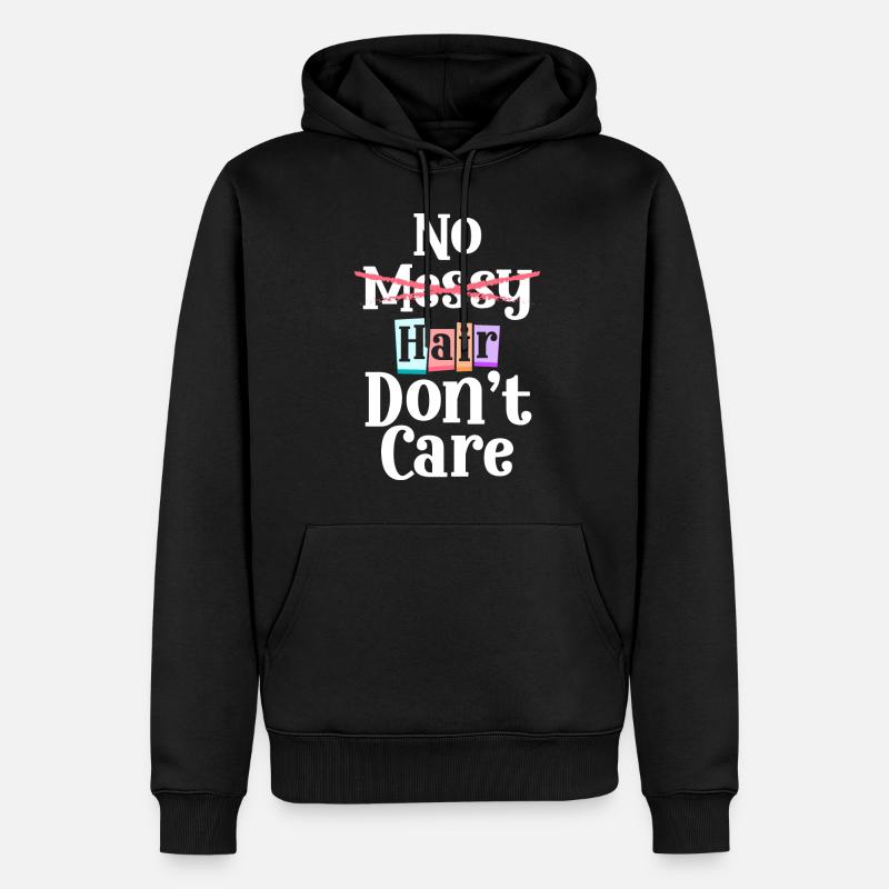 Glatze Platte Haarausfall Bart - Männer Premium Bio Hoodie - Schwarz