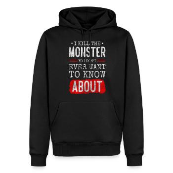Horror Erschrecken Lustig - Männer Premium Bio Hoodie - Schwarz - Vorne - Nico (187cm)