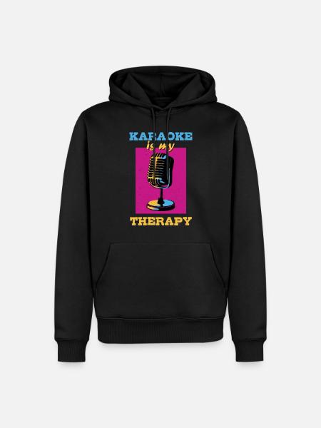Karaoke is my therapy - Men’s Premium Organic Hoodie - black