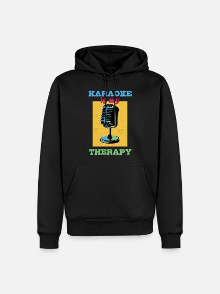 Karaoke is my therapy - Men’s Premium Organic Hoodie - black