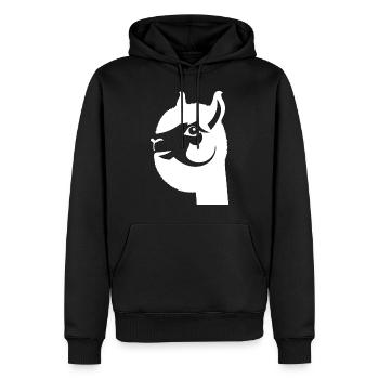 Funny Llama Silhouette Cheeky Fun Llamas - Men’s Premium Organic Hoodie - black - Front - Nico (187cm)