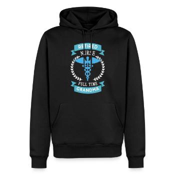 Pensionierte Krankenschwester, Vollzeit Oma - Männer Premium Bio Hoodie - Schwarz - Vorne - Nico (187cm)