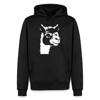 Lustige Lama-Silhouette Freche Spaß-Lamas - Männer Premium Bio Hoodie - Schwarz - Vorne - Nico (187cm)