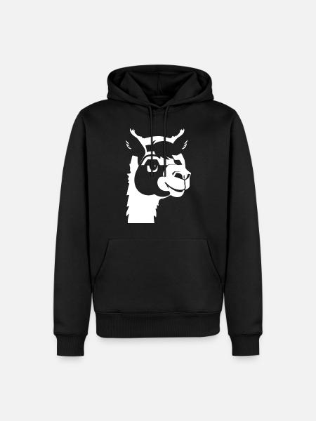 Lustige Lama-Silhouette Freche Spaß-Lamas - Männer Premium Bio Hoodie - Schwarz