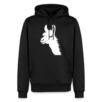 Lama Drôle Silhouette Effronté Amusant Lamas - Sweat à capuche Premium bio Homme - noir - Devant - Nico (187cm)
