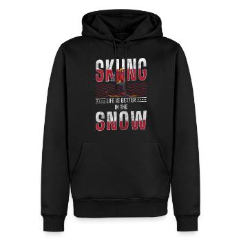 Skifahrer Skier Schnee - Männer Premium Bio Hoodie - Schwarz - Vorne - Nico (187cm)