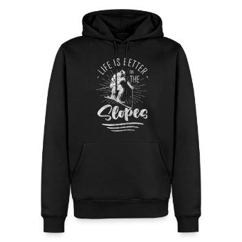 Snowboarden Alpen Winter Wintersport - Männer Premium Bio Hoodie - Schwarz - Vorne - Nico (187cm)