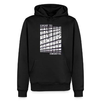 Hamburg Eimsbüttel - Männer Premium Bio Hoodie - Schwarz - Vorne - Nico (187cm)