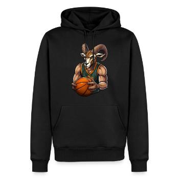 Joueur de basket-ball Capricorne - Sweat à capuche Premium bio Homme - noir - Devant - Nico (187cm)
