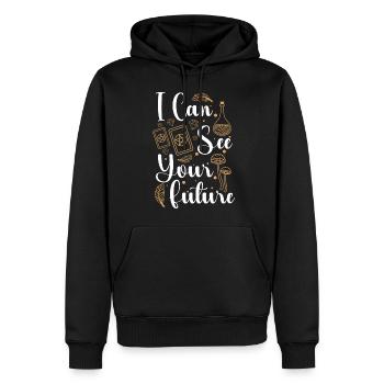 Astrologue psychique - Sweat à capuche Premium bio Homme - noir - Devant - Nico (187cm)