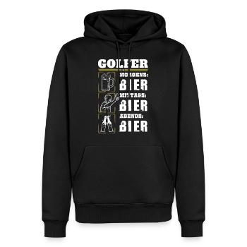 Mon quotidien de golfeur - Sweat à capuche Premium bio Homme - noir - Devant - Nico (187cm)