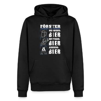 Mon quotidien de forestier - Sweat à capuche Premium bio Homme - noir - Devant - Nico (187cm)