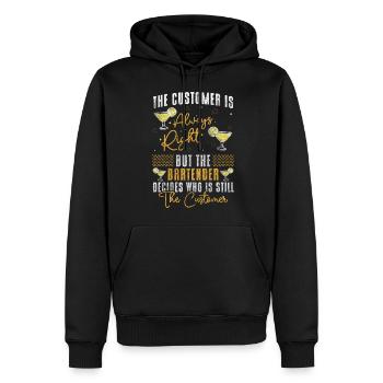 Mélange de bar barman - Sweat à capuche Premium bio Homme - noir - Devant - Nico (187cm)
