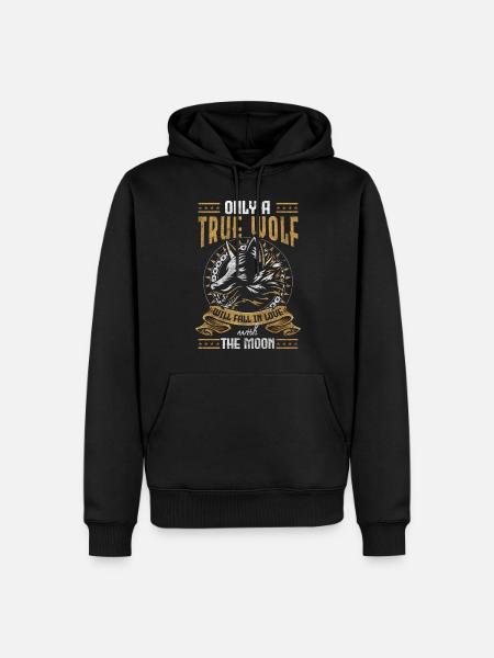 Wolves Pack Moon Nature - Men’s Premium Organic Hoodie - black