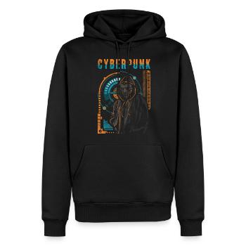Cyborg Steampunk Tech - Männer Premium Bio Hoodie - Schwarz - Vorne - Nico (187cm)