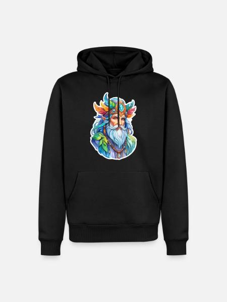 Druide Wasserfarben - Männer Premium Bio Hoodie - Schwarz
