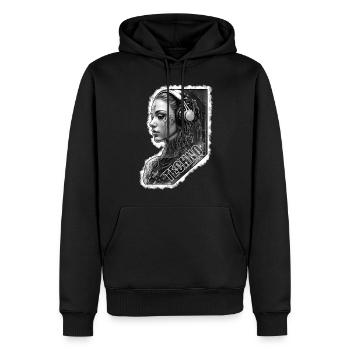 Musik Electro Strahlen - Männer Premium Bio Hoodie - Schwarz - Vorne - Nico (187cm)