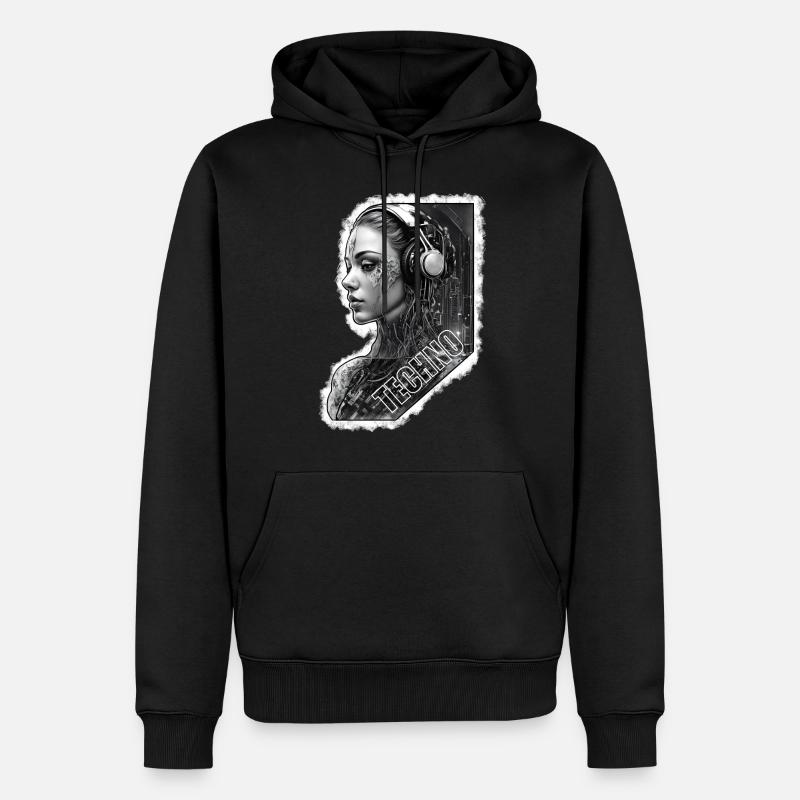 Musique Electro Rays - Sweat à capuche Premium bio Homme - noir