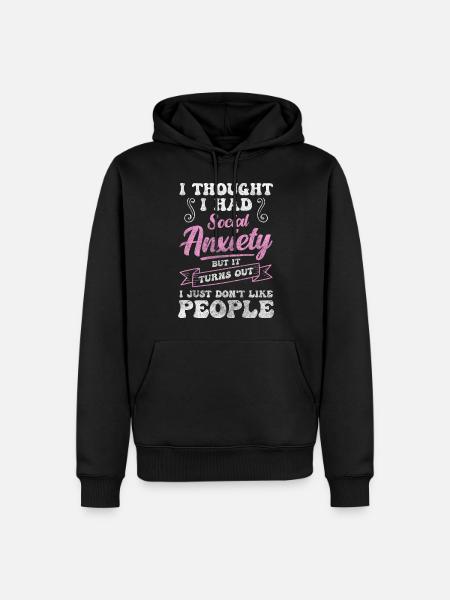 Introvert Reserved Loner - Men’s Premium Organic Hoodie - black