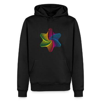 Étoile - illusion, multicolore - Sweat à capuche Premium bio Homme - noir - Devant - Nico (187cm)