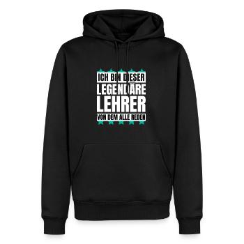 Ich bin dieser legendäre Lehrer - Männer Premium Bio Hoodie - Schwarz - Vorne - Nico (187cm)