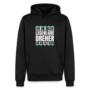 Ich bin dieser legendäre Dreher - Männer Premium Bio Hoodie - Schwarz - Vorne - Nico (187cm)