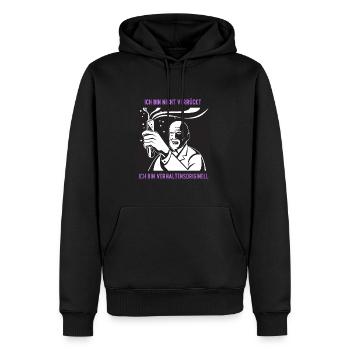 Ich bin nicht verrückt, bin verhaltensoriginell - Männer Premium Bio Hoodie - Schwarz - Vorne - Nico (187cm)
