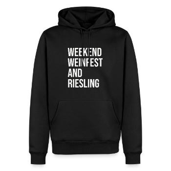 Schorle Riesling Pfalz Wochenende Weinfest Motiv - Männer Premium Bio Hoodie - Schwarz - Vorne - Nico (187cm)