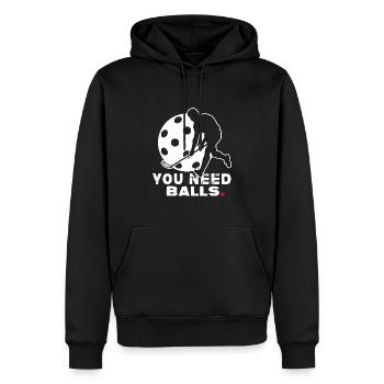 floorballer floorballspieler unihoc - Männer Premium Bio Hoodie - Schwarz - Vorne - Nico (187cm)