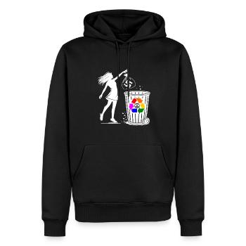 FCK NZS - Gegen Rechts - halte deine umwelt sauber - Männer Premium Bio Hoodie - Schwarz - Vorne - Nico (187cm)
