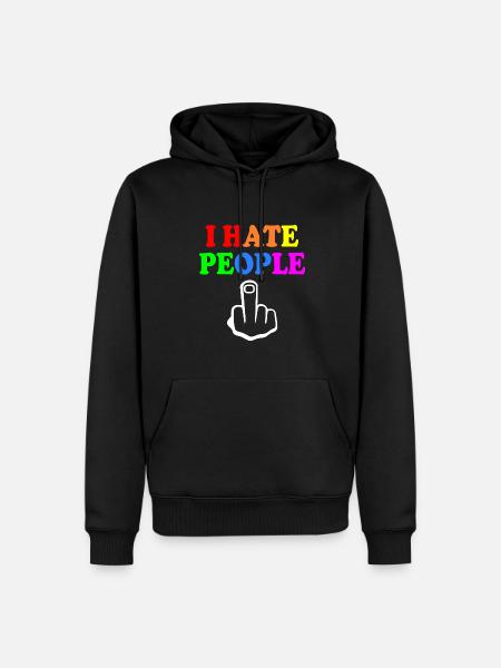 I hate people - Men’s Premium Organic Hoodie - black